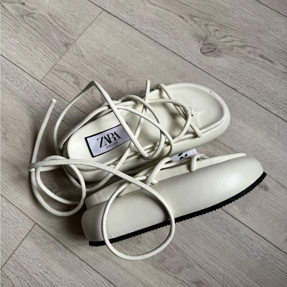 ZARA ATELIER SS 2023 OFF WHITE PLATFORM SANDALS LIMITED EDITION - Picture 6 of 13